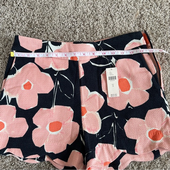 {Anthropologie} NWT Georgie Scalloped Floral Retro Blue Pink Shorts - Picture 7 of 12